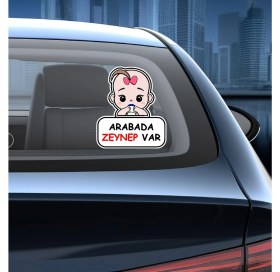 Resim Sticker Usta Kişiye Özel Arabada Bebek Var Sticker - Araba Oto Araç Sticker - 00308 