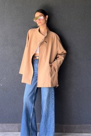 Resim Camel Tek Düğmeli Kısa Trençkot - Camel / S-M 