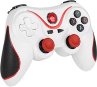 Resim Kablosuz Oyun Denetleyicisi - Mobil Oyun Denetleyicisi Gamepad Joystick, iOS/Android Telefon için Bluetooth Oyun Denetleyicisi, PC/Dizüstü Bilgisayar (Windows XP/7/8/10) ve PS3 ile Uyumlu -Beyaz 