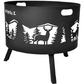 Resim Orman Şöminesi Geyik Izgaralı 