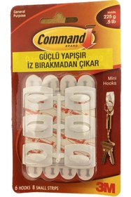 Resim 3M Command Küçük Boy Iz Bırakmayan Askı 6'lı 