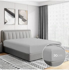 Resim Battal Boy Lastikli Çarşaf Takımı 180x200 Antrasit 