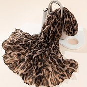 Resim 1 adet Baskılı Leopar Desenli Moda Çok Yönlü Uzun Eşarp, İşe Giderken, Seyahat ve Kıyafet için Uygun 