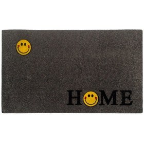 Resim Gizz Home Tody Flok Kapı Paspası - Gri Home Gülen - 40x70 Cm Çok Renkli 