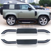 Resim Land Rover Defender 2020+ Uyumlu Yan Basamak (90 Lık İçin ) - Siyah / Silver 