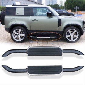 Resim Land Rover Defender 2020+ Uyumlu Yan Basamak (90 Lık İçin ) - Siyah / Silver 