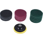 Resim Explosion1 16PCS 4 Inç Matkap Güç Fırçası Kiremit Yıkıcı Ovma Pedi Temizleme Kiti 4 Inç Disk Ped Tutucu 3 Farklı Sertlik (Yurt Dışından) 