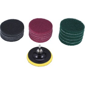 Resim Explosion1 16PCS 4 Inç Matkap Güç Fırçası Kiremit Yıkıcı Ovma Pedi Temizleme Kiti 4 Inç Disk Ped Tutucu 3 Farklı Sertlik (Yurt Dışından) 