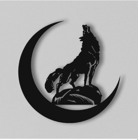 Resim Uluyan Kurt-Hilal Metal Tablo 