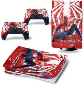 Resim cosy home gift Spider-Man Exploding Texture Playstation 5 Standart Disk Edition Sticker Kaplama Seti 
