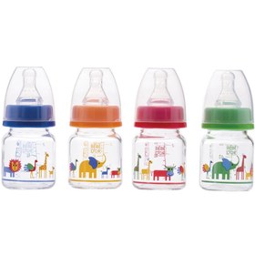 Resim Bebedor Özel Amaçlı Desenli Mini Cam Biberon 60Ml 