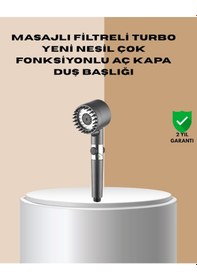 Resim Çok Fonksiyonlu Filtreli Duş Başlığı Masaj Etkili Beyaz 