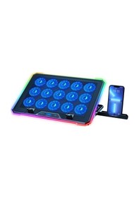 Resim Aero Storm V15 Rgb 15 Fanlı 10 Rgb Modlu 9-17.3'' Notebook Soğutucu Stand Laptop Soğutucu 