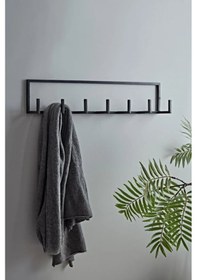 Resim Aju Duvar Askısı 7 Kollu Metal Askılık Modern Elbise Çanta Ev Banyo Mutfak Düzenleyici Askılık Siyah 