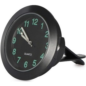 Resim Cbtx Aydınlık Mini Araba Havalandırma Klipsli Yuvarlak Kuvars Saat Araba İç Dekorasyon - Siyah 