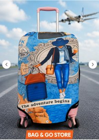 Resim Bag & Go Store Valiz Koruyucu Kılıf Esnek Likralı Bavul Kılıfı Çizilmelere Karşı Koruma 