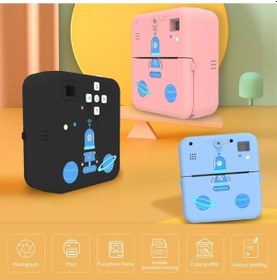 Resim Bloomnest Cep Fotoğraf Yazıcısı Kablosuz Termal Etiket Yazıcı 1080p Anında Baskı Kamera İos Android Uyumlu Mavi 