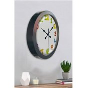 Resim Bahat Salon Ofis Duvar Saati Gri Metal Çerçeve 36 Cm 