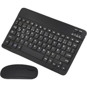 Resim Tek Bluetooth Klavye Mouse Seti Taşınabilir Wireless Bilgisayar Aksesuarı Najmaddin 