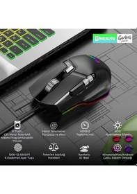 Resim Mkespn X13 Gaming Mouse Kablolu 12400 Dpi 10 Tuş Makro Rgb Oyuncu Mouse Siyah 