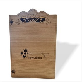 Resim Kahverengi Ahşap 6 Askılı Sağlam Kapaklı Menteşeli Anahtar Dolabı 