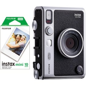 Resim Fujifilm Instax Mini Evo Siyah Fotoğraf Makinesi Ve 10'lu Film 