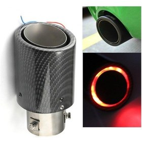 Resim Araba Modifikasyonu Karbon Fiber Aydınlık Kuyruk Boğazı Led Işıkları Modifiye Araba Egzoz Borusu Spitfire Kuyruk Boğazı, Stil: Curling Kırmızı 