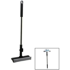 Resim 2in1 Başlı Çekpas - File Kaplı Sünger Çok Amaçlı Yüzey Temizlik Mop - Camsil Kilitli Uzayan Metal Sap 56-94cm 4741 Açık Gri 