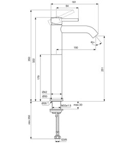 Resim Bc269aa Ceraline Yüksek Lavabo Bataryası-chrome-sifon Kumandasız Siyah 