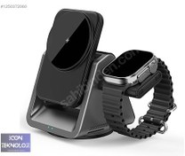 Resim 3in1 Kablosuz Şarj Standı Telefon ve Akıllı Saat İçin 15W 