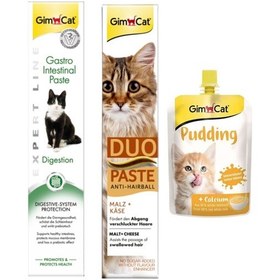 Resim Gimcat Gastro Paste 50 G + Gimcat Duo Paste Peynirli Malt Kedi Macunu + Gimcat Pudding 