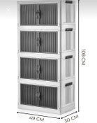 Resim Genel Markalar Çok Amaçlı Istiflenebilir Katlanır 4'lü Beyaz Antrasit Düzenleyici Dolap Seti 