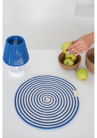 Resim Saks Mavisi Krem Makrome Amerikan Servis 2'liörme Supla Saks Mavisi 