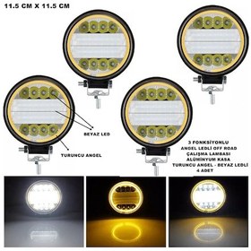 Resim Off Road LED Turuncu Angel - Beyaz Ledli 3 Fonksiyonlu 4 ADET 