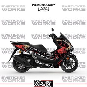 Resim Honda Pcx Kaplama Sticker Death Design Motor Kaplama Modeli Hazır Kit 2025 Uyumlu Siyah 