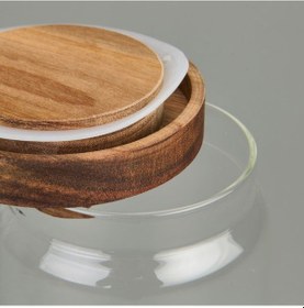 Resim Mien Akasya Kapaklı Kavanoz - Kahverengi / Şeffaf - 950 Ml Kahverengi / Şeffaf 