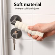 Resim 1/2 adet Kapı Kolu Koruyucu Kapak Anti-çarpışma Kapak Anti-statik Gençler Güvenliği Kalınlaştırılmış Spiral Kapı Kolu Anti-çarpışma Kapak 