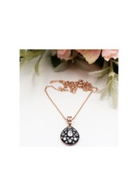 Resim Elmas Montürlü Damla Taşlı Damla Set Rose Gold - Gümüş 