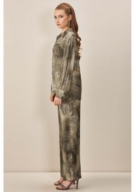 Resim Guitar Geniş Paça Çok Renkli Saten Pantolon Çok Renkli 