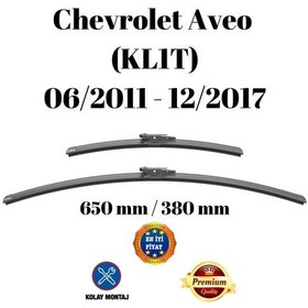 Resim Chevrolet Aveo Kl1t 2011 2012 2013 2014 2015 2016 2017 Uyumlu Ön Cam Muz Tipi Silecek Süpürgesi Seti 650/380mm Silbak 
