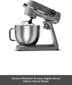 Resim Karaca Multichef Artisan Digital Ekran 7 Litre Döküm Stand Mikser Antrasit 1800w 