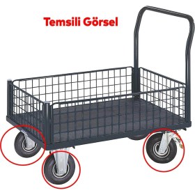 Resim Nzb Yük Taşıma El Arabası Tekeri Bilyeli Rulmanlı Dubleks Teker 335X75 mm Çelik Jant 