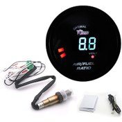 Resim Symbee 52mm Otomobil Modifikasyon Göstergesi - Hava Yakıt Oranı Ve Voltmetre, Oksijen Sensörlü, Siyah Plastik Kasa, 12v 