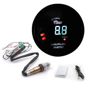 Resim Symbee 52mm Otomobil Modifikasyon Göstergesi - Hava Yakıt Oranı Ve Voltmetre, Oksijen Sensörlü, Siyah Plastik Kasa, 12v 