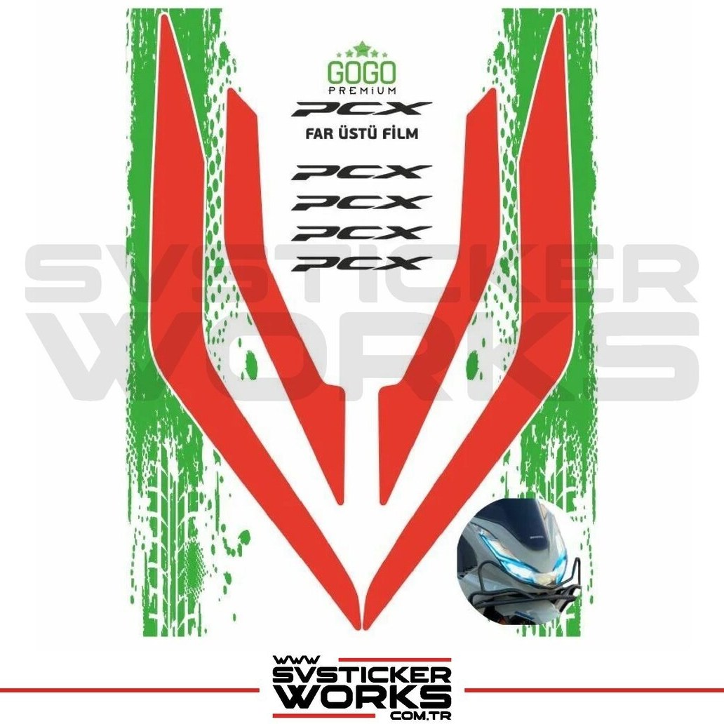 ARONA HONDA PCX Far Filmi Sticker Şeffaf Folyo 2021 - 2024 İnce Model ...