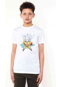 Resim One Punch Man Baskılı Unisex Çocuk Beyaz T-Shirt (534788750) 
