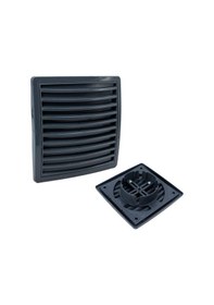 Resim 6461 Kare Baca Kapağı Duvar Menfezi Ayarlı Füme 