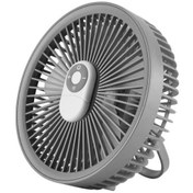 Resim Led Fenerli Kamp Fanı, 4000mah Dış Mekan Küçük Çadır Fanı, Gri 8154 Gri 
