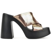 Resim Ziya, Kadın Hakiki Deri Topuklu Terlik 151992z66001 Rose 151992z66001 420 Rose Bakır 