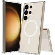 Resim Ariatech Galaxy S24 Ultra Uyumlu Magsafe Şarj Özellikli Şeffaf Sert Pc Em Renksiz 